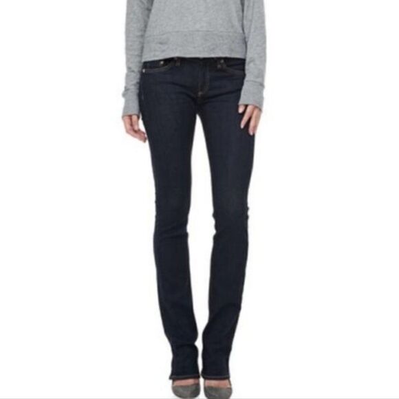 Rag & Bone Stiletto Boot Cut Jeans in Drk Rinse 24 Tall - Picture 1 of 9